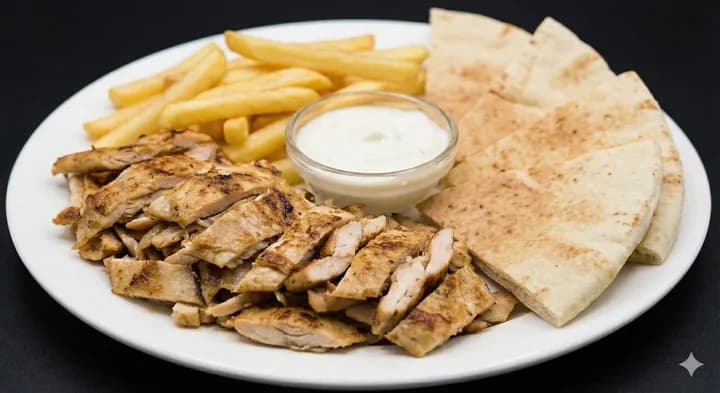 A plate of shawarma