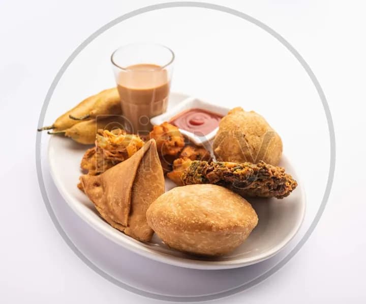 A plate of snacks